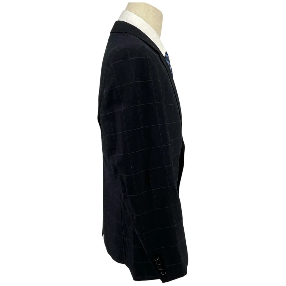 Banana Republic Mens 44R Slim Performance Smart Weight Wool Navy Blazer‎ Jacket